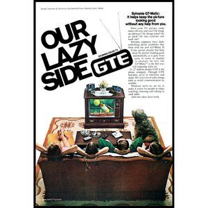 1976 Sylvania GTE Television Color TV On Vintage Print Ad Family Room Wall Art